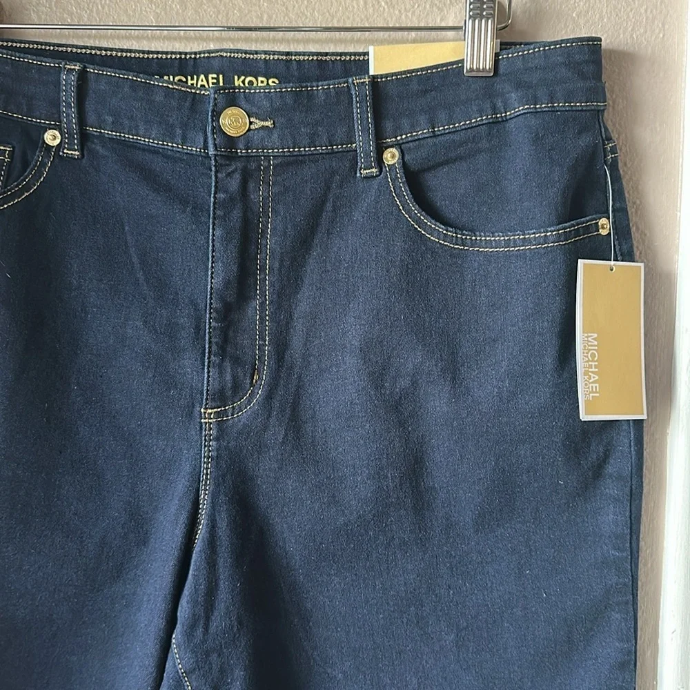 NWT MICHAEL KORS Selma High Rise Midnight Wash Skinny Ankle